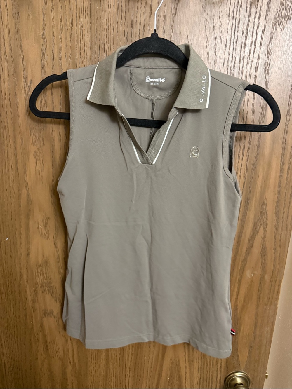 Cavallo Equestrian Sleeveless Polo Top in Taupe
